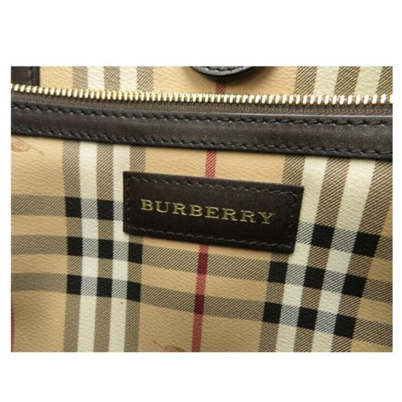 AUTH BURBERRY HAYMARKET CHECK CANTERBURY TOTE BAG - Picture 10 of 16
